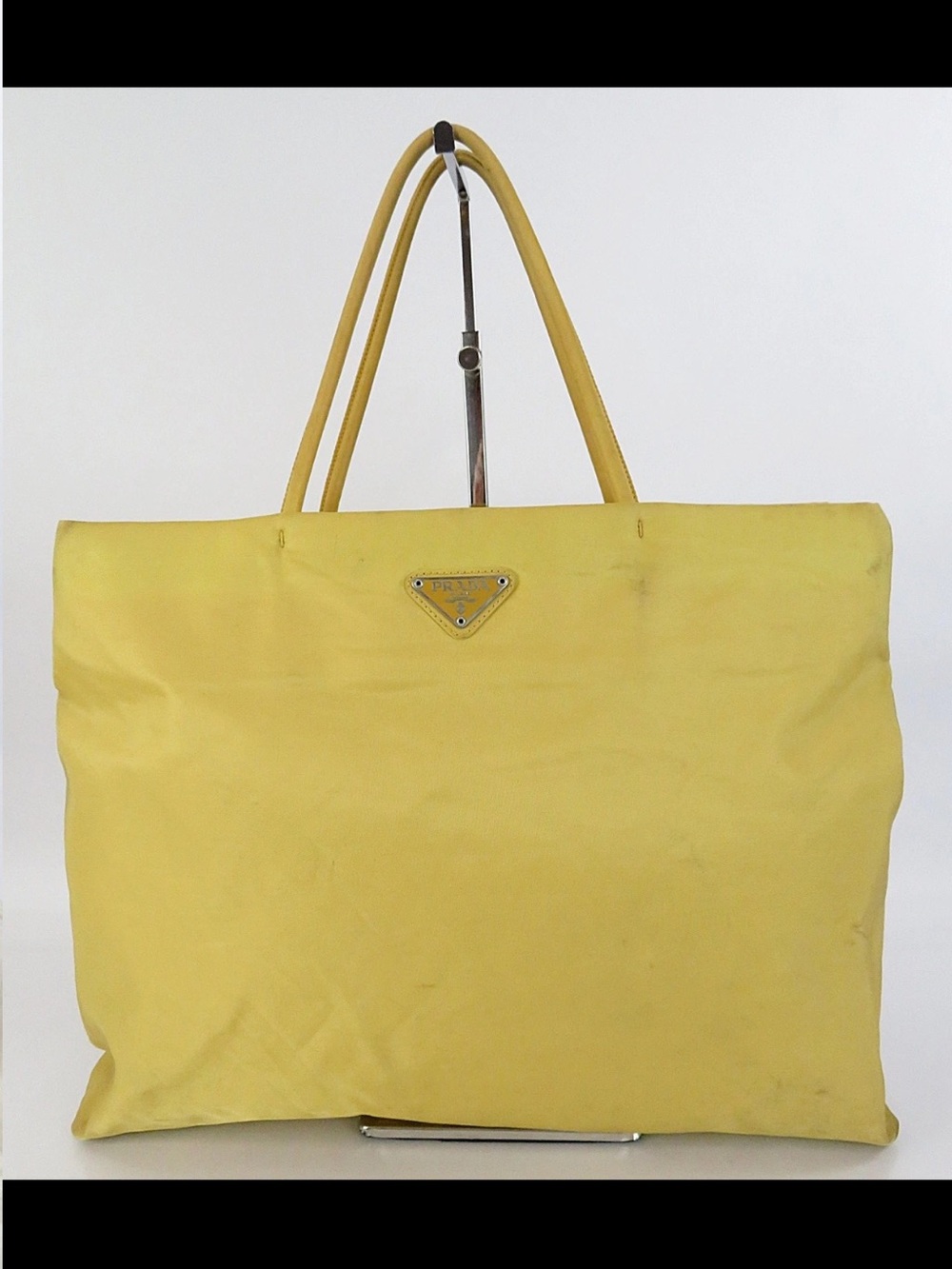 Prada Yellow Nylon Tote with Double Shoulder Straps